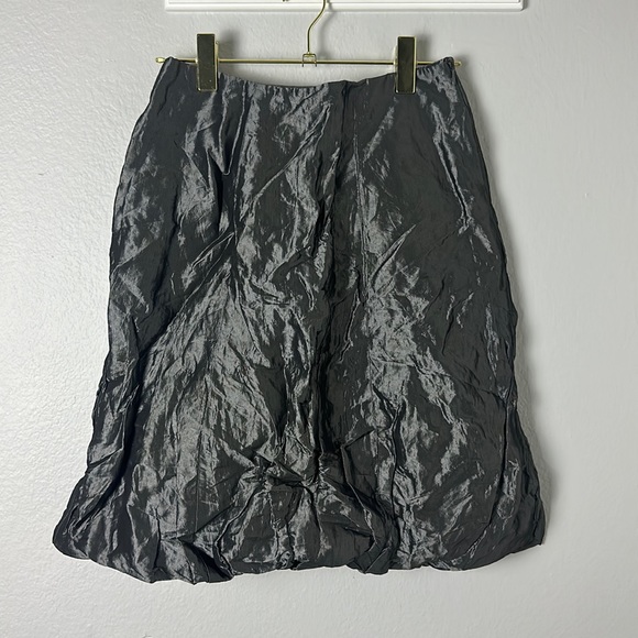 Ralph Lauren Black Label Metallic Silver Bubble Skirt - Picture 1 of 8